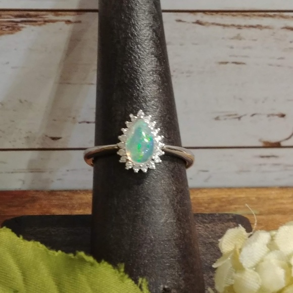 Jewelry - Fire Opal & Topaz Ring